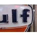 Original Gulf Porcelain Animated Neon Sign 72" Diameter 